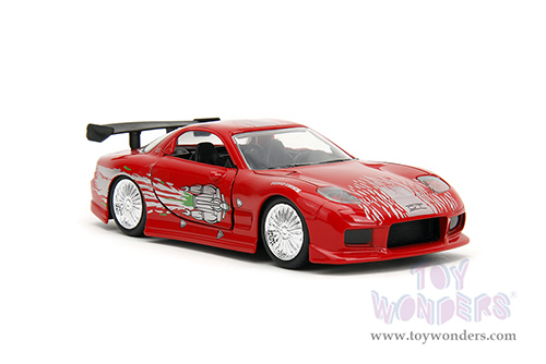 Jada Toys Fast & Furious - Dom's Mazda RX-7 F8 "The Fate of the Furious" Movie (1/32 scale diecast model car, Red) 98377
