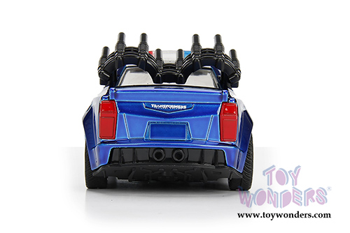 Jada Toys - Metals Die Cast | TRANSFORMERS 5 Barricade&reg; Custom Police Mustang (1/32, diecast model car, Blue w/White) 98394