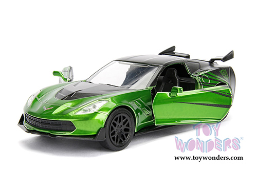 Jada Toys - Metals Die Cast | TRANSFORMERS 5 Crosshairs Chevy Corvette Stingray&trade; (2016, 1/32, diecast model car, Candy Green w/Black) 98397