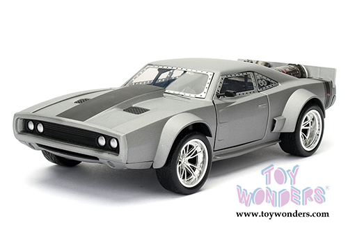 Jada Toys Fast & Furious - Dom's Ice Charger F8 "The Fate of the Furious" Movie (1/24 scale diecast model car, Semi Gun Metal Grey) 98427