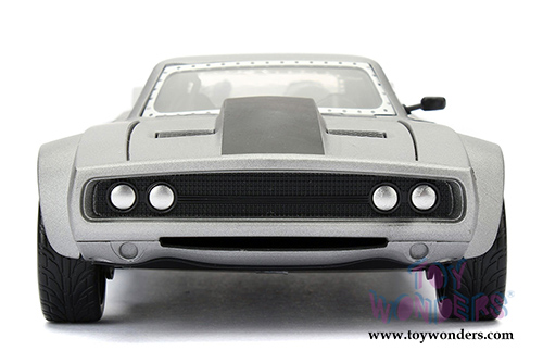 Jada Toys Fast & Furious - Dom's Ice Charger F8 "The Fate of the Furious" Movie (1/24 scale diecast model car, Semi Gun Metal Grey) 98427