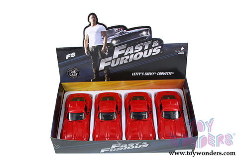 Jada Toys Fast & Furious - Letty's Chevy Corvette Hardtop (1/24 scale diecast model car, Red) 98434