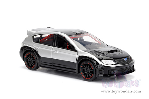 Jada Toys Fast & Furious - Brian's Subaru Impreza WRX STI F8 "The Fate of the Furious" Movie (1/32 scale diecast model car, Silver/Black) 98507