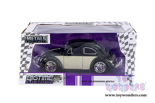 Jada Toys - Metals Die Cast Bigtime Kustoms | Volkswagen Beetle Hardtop (1959, 1/24 scale diecast model car, Black) 99021