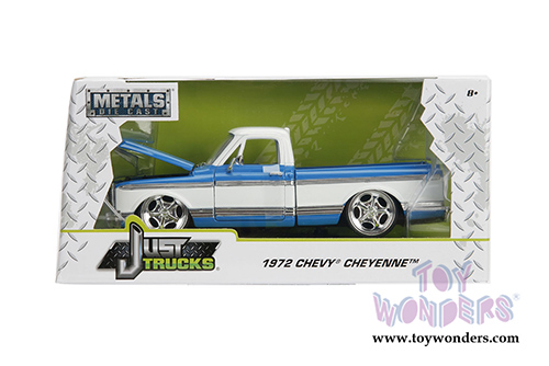 Jada Toys - Metals Die Cast Just Trucks | Chevy&reg; Cheyenne Pickup (1972, 1/24 scale diecast model car, Glossy Blue/White) 99046/4