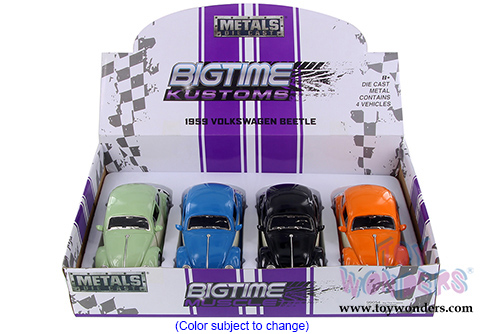 Jada Toys - Metals Die Cast | Bigtime Kustoms Volkswagen Beetle Hardtop (1959, 1/24 scale diecast model car, Asstd.) 99054D