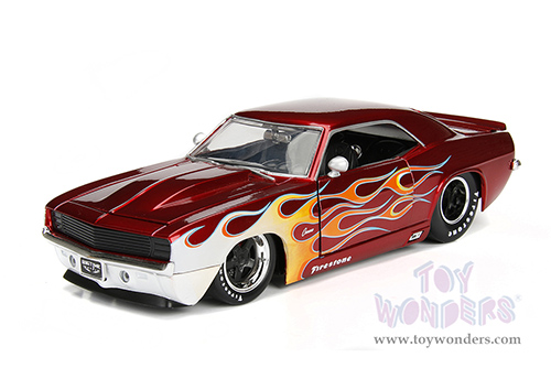Jada Toys Bigtime Muscle - Chevrolet® Camaro® (1969, 1/24 scale diecast model car, Candy Red/w Yellow Flames) 99085