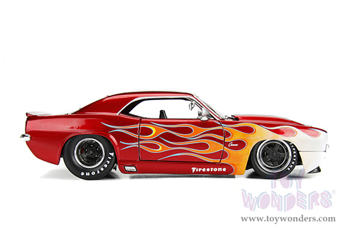 Jada Toys Bigtime Muscle - Chevrolet® Camaro® (1969, 1/24 scale diecast model car, Candy Red/w Yellow Flames) 99085