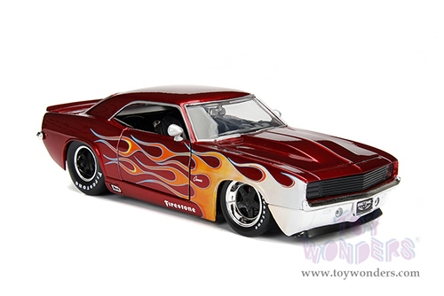 Jada Toys Bigtime Muscle - Chevrolet® Camaro® (1969, 1/24 scale diecast model car, Candy Red/w Yellow Flames) 99085