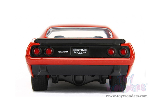 Jada Toys Bigtime Muscles - Plymouth Barracuda Hardtop (1973, 1/24 scale diecast model car, Orange/White) 99086/4