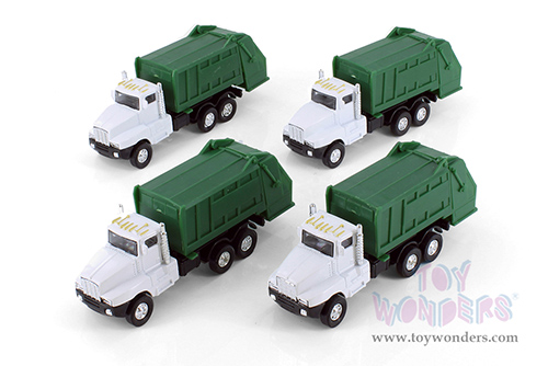 Garbage Truck (6" diecast model car, White/Green) 9911DWT