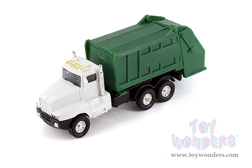 Garbage Truck (6" diecast model car, White/Green) 9911DWT