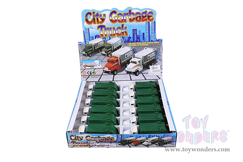 Garbage Truck (6" diecast model car, White/Green) 9911DWT