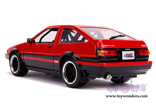 Jada Toys JDM Tuners - Toyota Trueno AE86 Hardtop (1986, 1/24 scale diecast model car, Glossy Red/Black) 99577