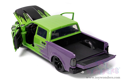 Jada Toys - Hollywood Rides | Dodge Ram 1500 Pickup Truck with Hulk™ Diecast figure "Marvel Avengers" (2014, 1/24 diecast model car, Green/Purple) 99726