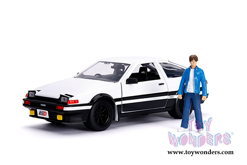 Jada Toys - Metals Die Cast - Hollywood Rides | Toyota Trueno AE86 Hardtop with Takumi figure (1/24 scale diecast model car, White) 99733