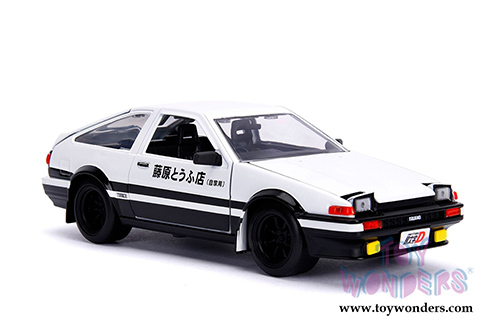 Jada Toys - Metals Die Cast - Hollywood Rides | Toyota Trueno AE86 Hardtop with Takumi figure (1/24 scale diecast model car, White) 99733