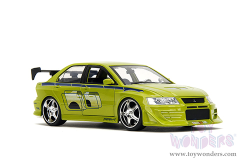 Jada Toys Fast & Furious - Brian's Mitsubishi Lancer Evolution VII Hardtop (1/24 scale diecast model car, Green) 99788/4