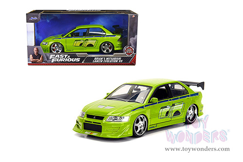 Jada Toys Fast & Furious - Brian's Mitsubishi Lancer Evolution VII Hardtop (1/24 scale diecast model car, Green) 99788/4