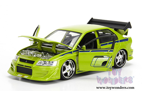 Jada Toys Fast & Furious - Brian's Mitsubishi Lancer Evolution VII Hardtop (1/24 scale diecast model car, Lime Green) 99788