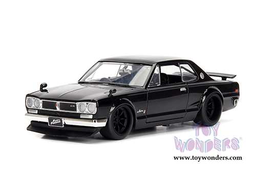 Jada Toys Fast & Furious - Brian's Nissan Skyline 2000 GT-R Hard Top (1971, 1/24 scale diecast model car, Glossy Black) 99793