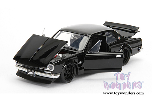 Jada Toys Fast & Furious - Brian's Nissan Skyline 2000 GT-R Hard Top (1971, 1/24 scale diecast model car, Glossy Black) 99793