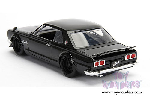 Jada Toys Fast & Furious - Brian's Nissan Skyline 2000 GT-R Hard Top (1971, 1/24 scale diecast model car, Glossy Black) 99793