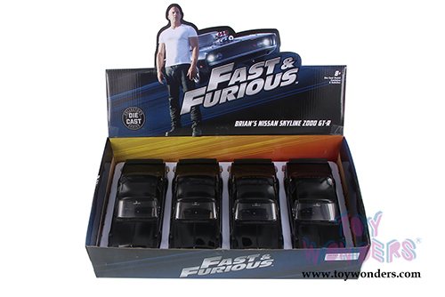 Jada Toys Fast & Furious - Brian's Nissan Skyline 2000 GT-R Hard Top (1971, 1/24 scale diecast model car, Glossy Black) 99793