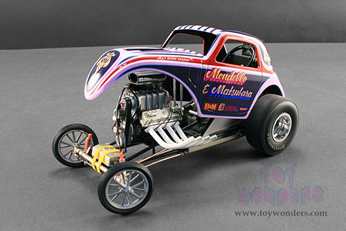 Acme - Altered Dragster Striped "Mondello and Mastsubara" (1/18 scale diecast model car, Pink/Blue) A1800815