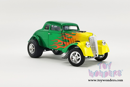 Acme - Rat Fink Willys Gasser (1933, 1/18 scale diecast model car, Green/Yellow) A1800917