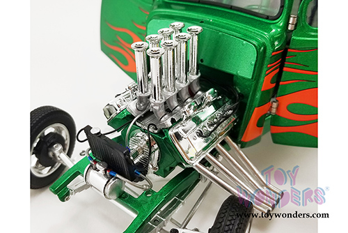 Acme - Rat Fink Willys Gasser (1933, 1/18 scale diecast model car, Green/Yellow) A1800917