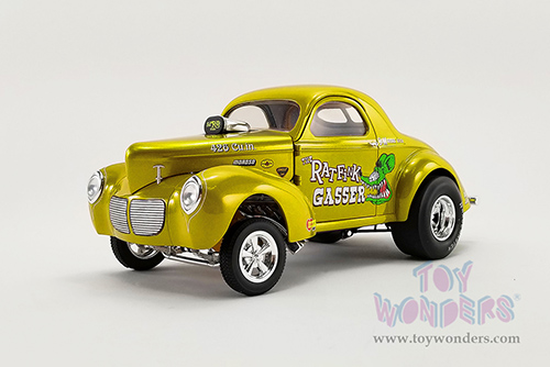 Acme - Rat Fink Willys Gasser (1940, 1/18 scale diecast model car, Gold) A1800919