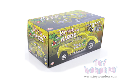 Acme - Rat Fink Willys Gasser (1940, 1/18 scale diecast model car, Gold) A1800919