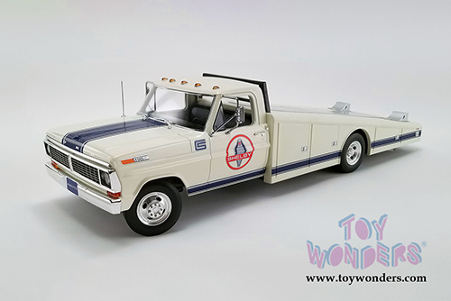 Acme - Ford F-350 Ramp Truck Shelby (1970, 1/18 scale diecast model car, White w/Blue) A1801404