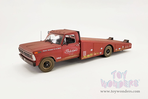 Acme - Ford F-350 Ramp Truck - Porkchop's Chop Shop (Rusted) (1970, 1/18 scale diecast model car, Sports Red Primer) A1801416