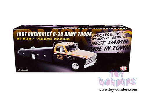 Acme - Chevrolet® C30 Ramp Truck Smokey Yunick Racing (1967, 1/18 scale diecast model car, Black/Gold) A1801703