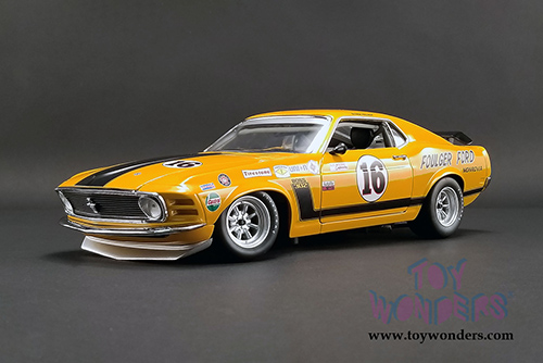 Acme - Ford Mustang Boss 302 #16 Foulger Ford (1970, 1/18 scale diecast model car, Yellow) A1801835