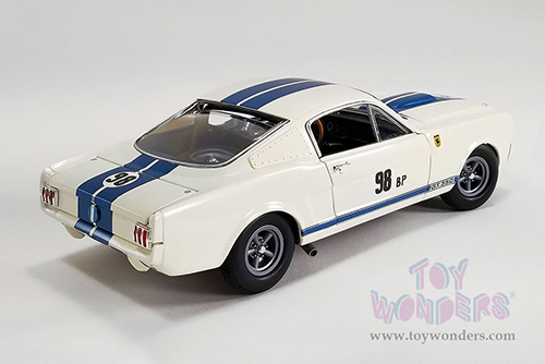 Acme - Ford Mustang Shelby® GT350® Prototype #98 Ken Miles "The Flying Mule" (1965, 1/18 scale diecast model car, White w/Blue stripes) A1801846