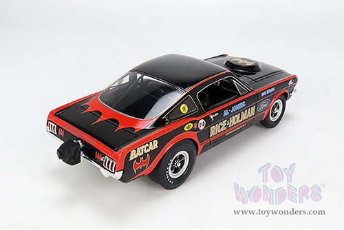 Acme - Ford Mustang A/FX Rice & Holman - BatCar 1966 Summer Nationals NHRA Champion (1965, 1/18 scale diecast model car, Black with Red stripes) A1801852