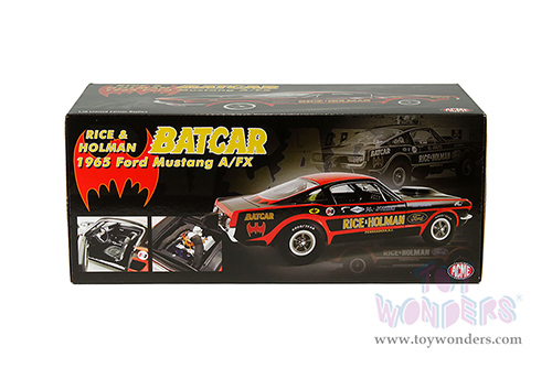 Acme - Ford Mustang A/FX Rice & Holman - BatCar 1966 Summer Nationals NHRA Champion (1965, 1/18 scale diecast model car, Black with Red stripes) A1801852
