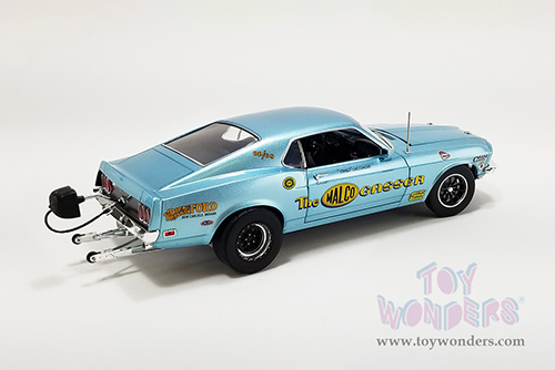 Acme Drag Outlaws - Ford Mustang BOSS 429 Gasser "The Malco Gasser" (1969, 1/18 scale diecast model car, Light Blue) A1801858