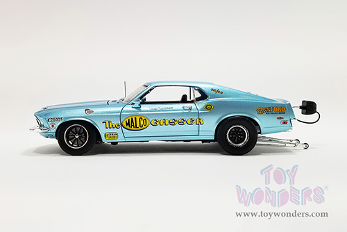 Acme Drag Outlaws - Ford Mustang BOSS 429 Gasser "The Malco Gasser" (1969, 1/18 scale diecast model car, Light Blue) A1801858