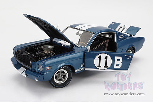 Acme - Shelby G.T. 350R #11B Mark Donahue "Dockery Ford" (1965, 1/18 scale diecast model car, Blue/White stripes) A1801864