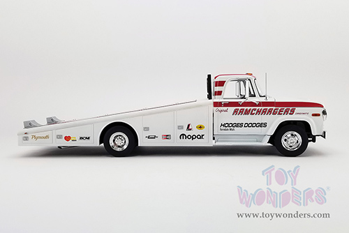 Acme - Dodge D-300 Ramp Truck "Original Ramchargers Candymatic" (1970, 1/18 scale diecast model car, White/Red stripes) A1801909