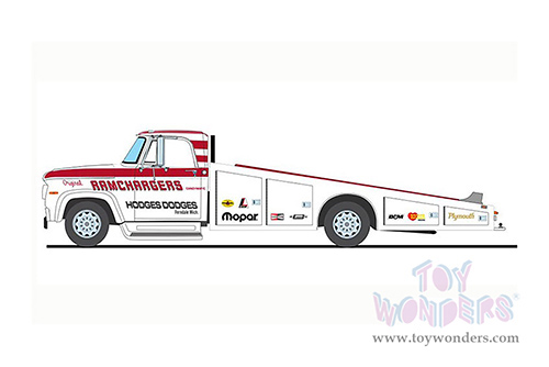 Acme - Dodge D-300 Ramp Truck "Original Ramchargers Candymatic" (1970, 1/18 scale diecast model car, White/Red stripes) A1801909