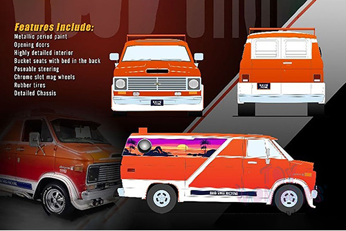 Acme - Chevrolet® G-Series Van - Good Times Machine (1976, 1/18 scale diecast model car, Orange) A1802100