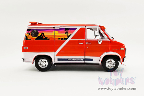 Acme - Chevrolet® G-Series Van - Good Times Machine (1976, 1/18 scale diecast model car, Orange) A1802100
