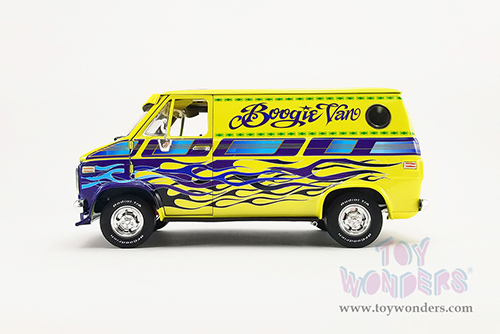 Acme - Chevrolet® G-Series Van - Boogie Van (1976, 1/18 scale diecast model car, Yellow/Blue flames) A1802101