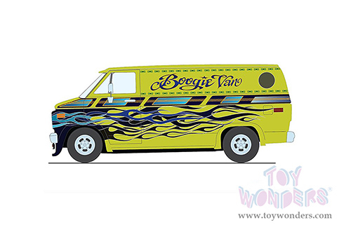 Acme - Chevrolet® G-Series Van - Boogie Van (1976, 1/18 scale diecast model car, Yellow/Blue flames) A1802101