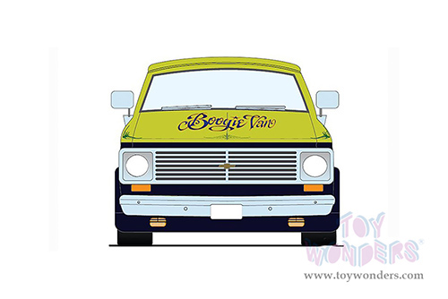 Acme - Chevrolet® G-Series Van - Boogie Van (1976, 1/18 scale diecast model car, Yellow/Blue flames) A1802101
